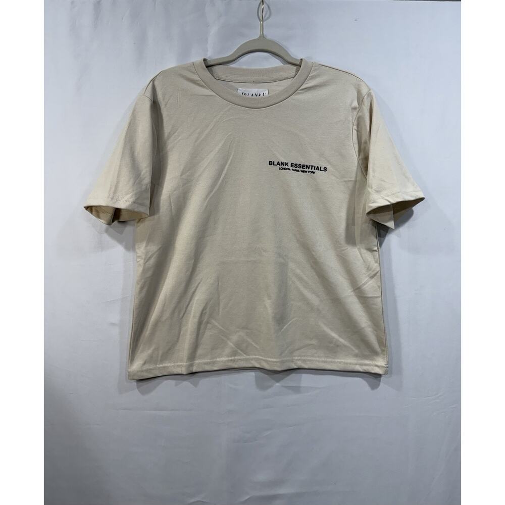 Blank essentials UK Brand Limited Edition 2025 Tan Tshirt Sz L Preppy